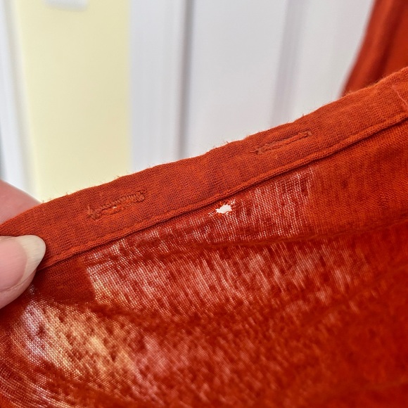 Free People Tunic Beach FLAWS size XS Rust/Burnt Orange - Picture 3 of 5